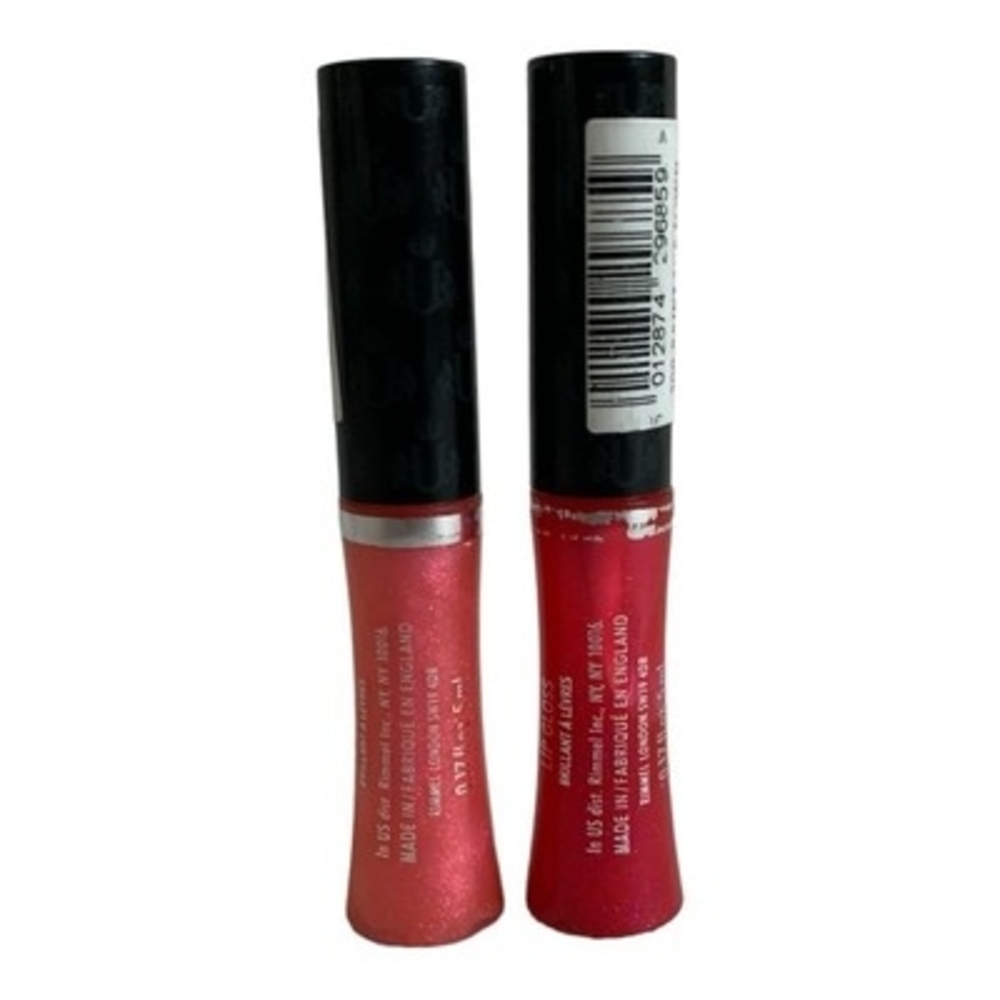 2x Rimmel Kiss Off Brilliant Lips Lip Gloss Set 300 Paint The Town 100 Forbidden - Picture 3 of 5